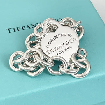 7.5" Medium Please Return To Tiffany Heart Tag Charm Bracelet in Sterling Silver