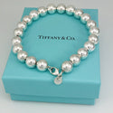 Tiffany HardWear Ball Bracelet in Silver 10mm Beads - 9.5" RARE Extra Large - 2