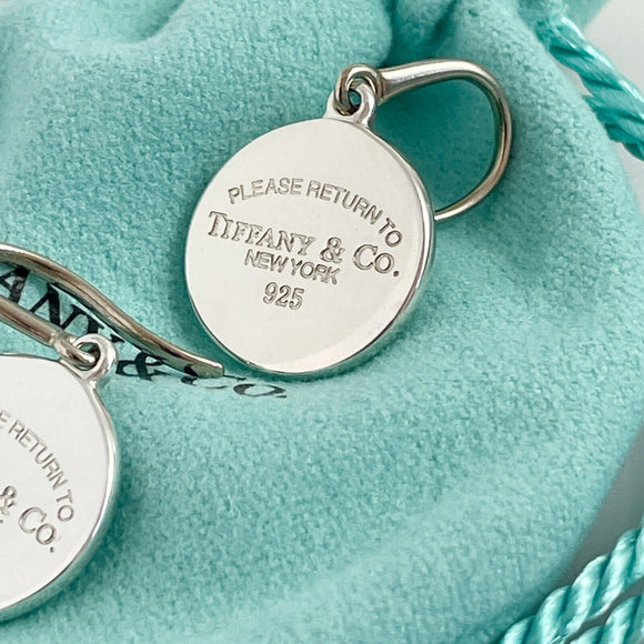 Return to Tiffany Round Drop Dangle Hook Earrings in Sterling Silver