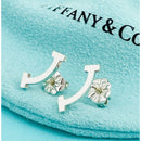 Tiffany T Smile Wire Stud Earrings in 925 Sterling Silver-1