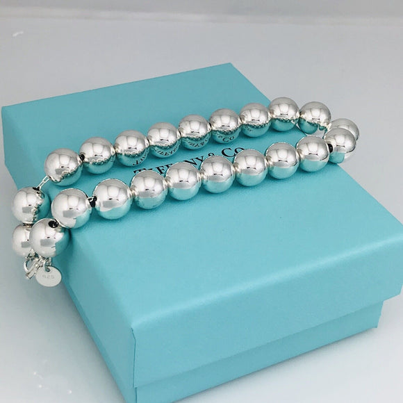 Tiffany HardWear Ball Bracelet in Sterling Silver 10mm Beads - 8.5" Medium/Large