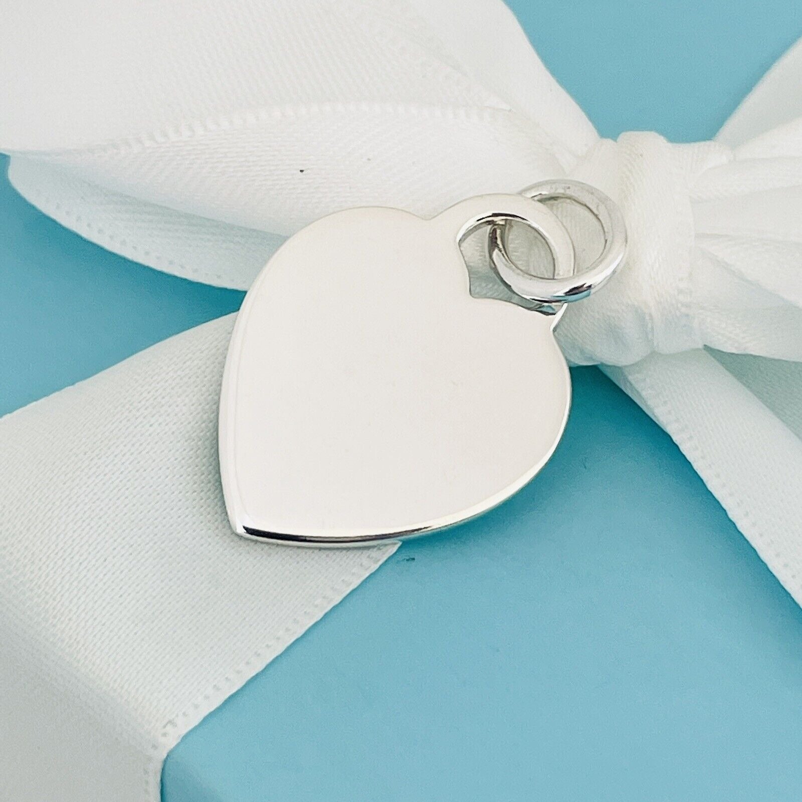 Tiffany & Co Sterling Silver Engravable Blank Heart Tag Charm or Pendant GENUINE