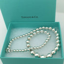 16.5" Tiffany & Co HardWear Graduated Bead Ball Necklace in Silver with Blue Box-1