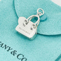 Tiffany Handbag Purse Charm Blue Enamel Heart in Sterling Silver - 3