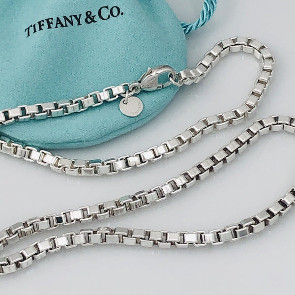 22” Tiffany & Co Venetian Box Link Necklace in Sterling Silver - Large Men’s Unisex - 6