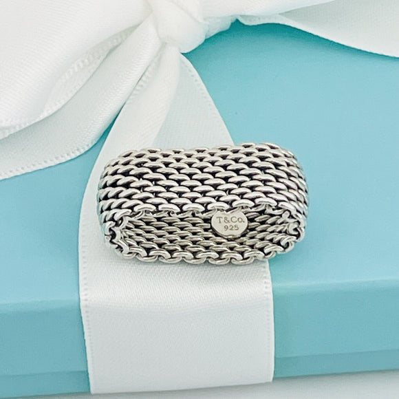 Size 7 Tiffany & Co Somerset Ring Mesh Weave Flexible Unisex