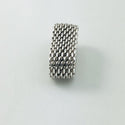 Size 8.5 Tiffany & Co Somerset Ring in Sterling Silver Mesh Weave Flexible Unisex - 4