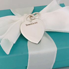 Tiffany & Co Blank Heart Tag Charm or Pendant Engravable in Sterling Silver
