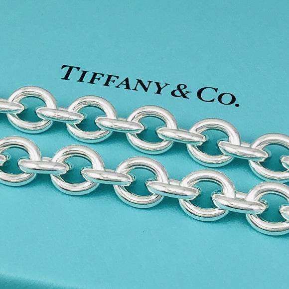 22" Tiffany Round Link Rolo Necklace in Silver - Mens Unisex