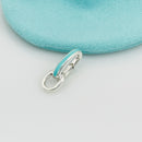 Tiffany Blue Enamel Oval Clasping Link Jump Ring Charm or Bracelet Extender-10
