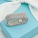 Size 10.5 Tiffany & Co Somerset Ring in Sterling Silver Mesh Weave Flexible Unisex-5