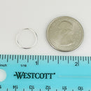 Endless Hoop Earring Wire Sleeper Thin Earring Small 14mm in Sterling Silver-3