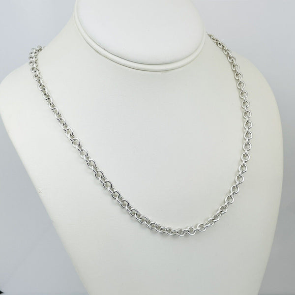 22" Tiffany Round Link Rolo Necklace in Silver - Mens Unisex - 3