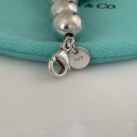 19" Tiffany & Co Sterling Silver HardWear Bead Ball Graduated Necklace