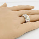 Size 6.5 Tiffany & Co Somerset Dome Ring Mesh Weave Flexible Unisex-2