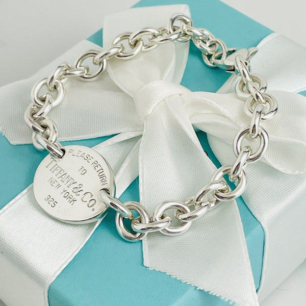 7.5" Please Return To Tiffany & Co Oval Tag Charm Bracelet in Sterling Silver - 4