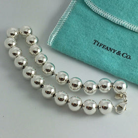 Tiffany HardWear Ball Bracelet in Silver 10mm Beads - 9" RARE Extra Large