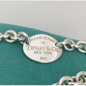 7" Small Please Return To Tiffany & Co Oval Tag Charm Bracelet in Sterling Silver