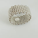 Size 5.5 Tiffany & Co Somerset Ring Mesh Weave Flexible Ring in Sterling Silver-4