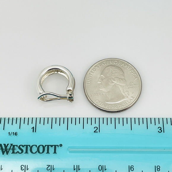 Tiffany & Co Vintage Hoop Huggie Clip on Earrings in Sterling Silver