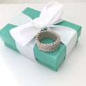 Size 9.5 Tiffany & Co Somerset Ring in Sterling Silver Mesh Weave Flexible Unisex - 5
