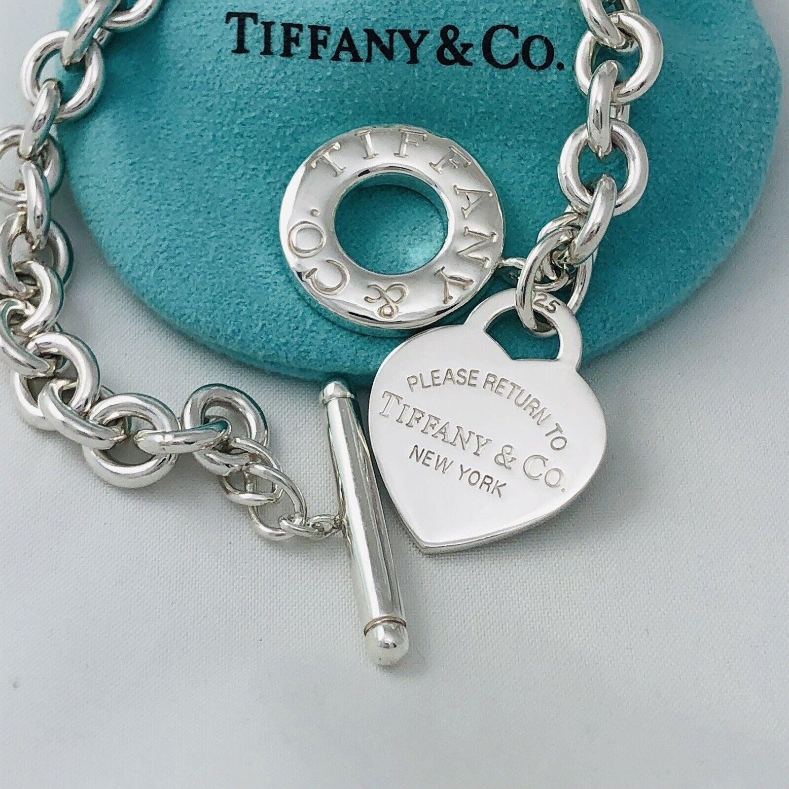 Please Return to Tiffany & Co Heart Tag Toggle Bracelet in Sterling Silver