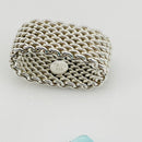 Size 5.5 Tiffany & Co Somerset Ring Mesh Weave Flexible Ring in Sterling Silver-1