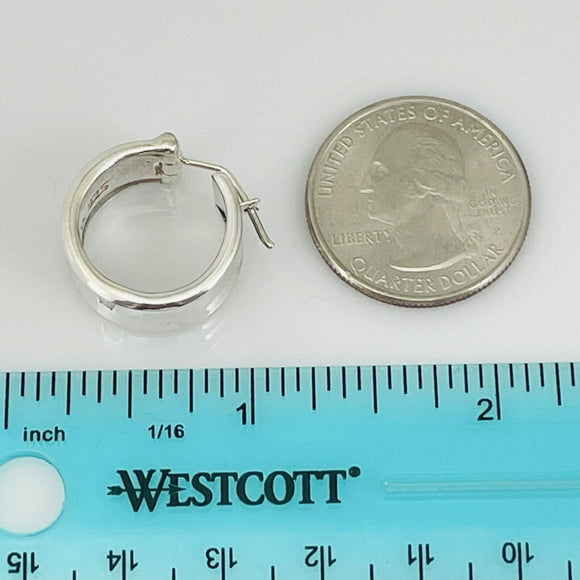 Tiffany T&CO 1837 Hoop Huggie Earrings in Sterling Silver