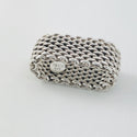Size 8.5 Tiffany & Co Somerset Ring in Sterling Silver Mesh Weave Flexible Unisex - 1