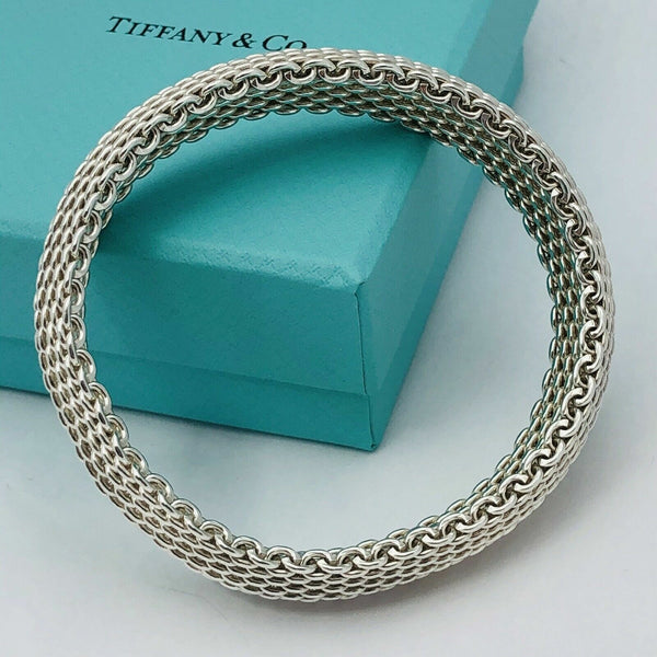 7.5" Tiffany & Co Somerset Bangle Bracelet in Sterling Silver - 5