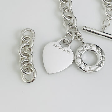 Tiffany Extra Chain Links Repair Replacement Lengthen Heart Tag Toggle Bracelet