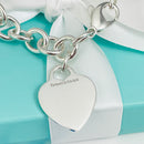 9" Large Tiffany & Co Classic Heart Tag Charm Bracelet in Sterling Silver-2
