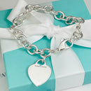 7" Small Tiffany & Co Classic Heart Tag Charm Bracelet in Silver-1