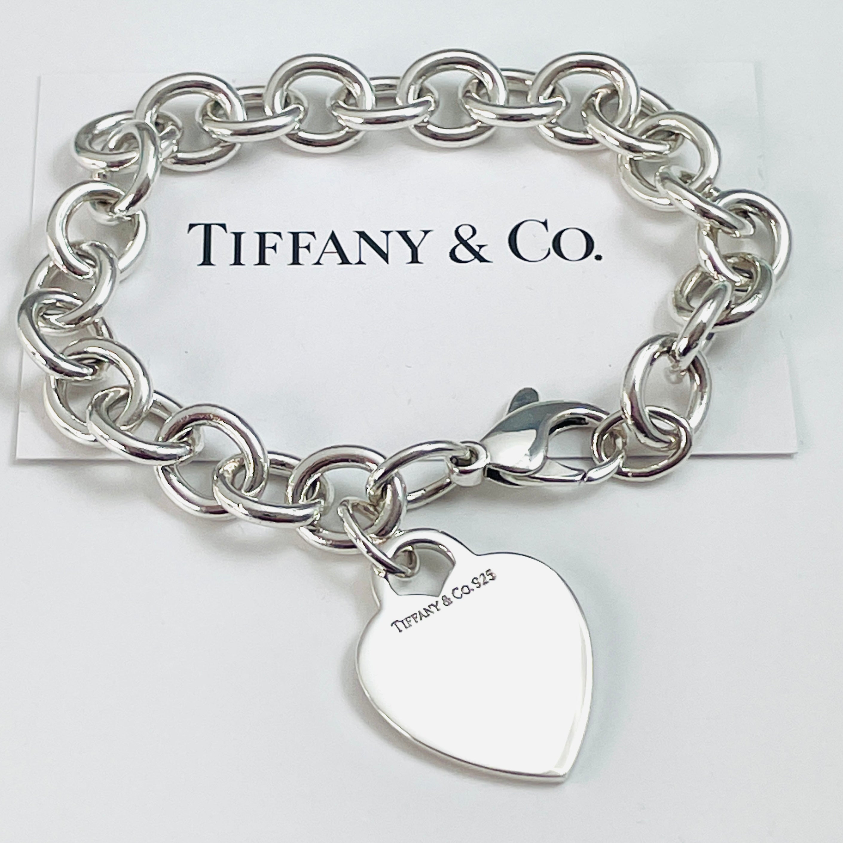 Return to Tiffany Jumbo Heart Tag Bracelet Extra Large Charm 8.75