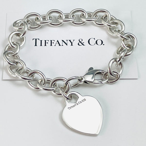 6.5" Extra Small Tiffany & Co Classic Heart Tag Charm Bracelet in Silver - 1