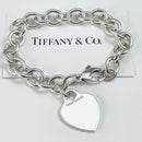 6.5" Extra Small Tiffany & Co Classic Heart Tag Charm Bracelet in Silver-1