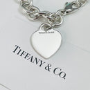 8.5" Tiffany & Co Classic Heart Tag Charm Bracelet in Sterling Silver-3