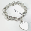 8.5" Tiffany & Co Classic Heart Tag Charm Bracelet in Sterling Silver-1