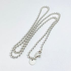 30" Tiffany & Co Bead Necklace Dog Chain - Men's Unisex in Sterling Silver - 0