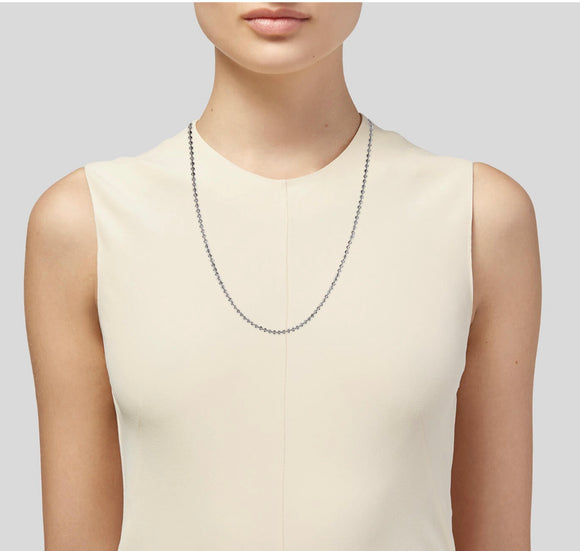 30" Tiffany & Co Bead Necklace Dog Chain - Men's Unisex in Sterling Silver