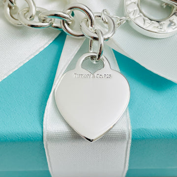 8.5" Tiffany Heart Tag Toggle Charm Bracelet Classic in Sterling Silver - 0