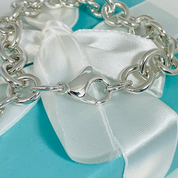 8.25" Medium Large Return To Tiffany Heart Tag Charm Bracelet in Silver - 6