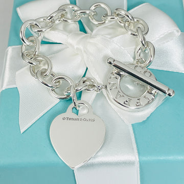 6.5" Extra Small Tiffany Heart Tag Toggle Charm Bracelet Classic in Sterling Silver