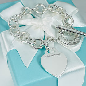6.5" Extra Small Tiffany Heart Tag Toggle Charm Bracelet Classic in Sterling Silver - 0