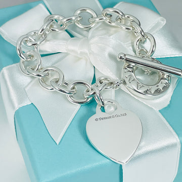 6.5" Extra Small Tiffany Heart Tag Toggle Charm Bracelet Classic in Sterling Silver - 0