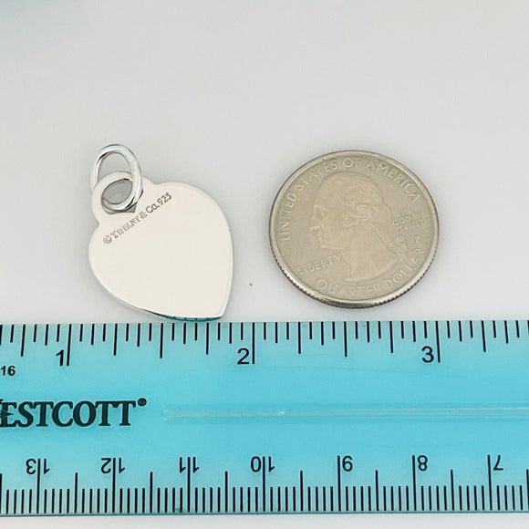 Tiffany & Co Sterling Silver Engravable Blank Heart Tag Charm or Pendant GENUINE