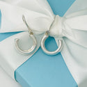Tiffany & Co Vintage Hoop Huggie Clip on Earrings in Sterling Silver - 1