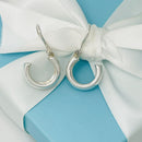 Tiffany & Co Vintage Hoop Huggie Clip on Earrings in Sterling Silver-1
