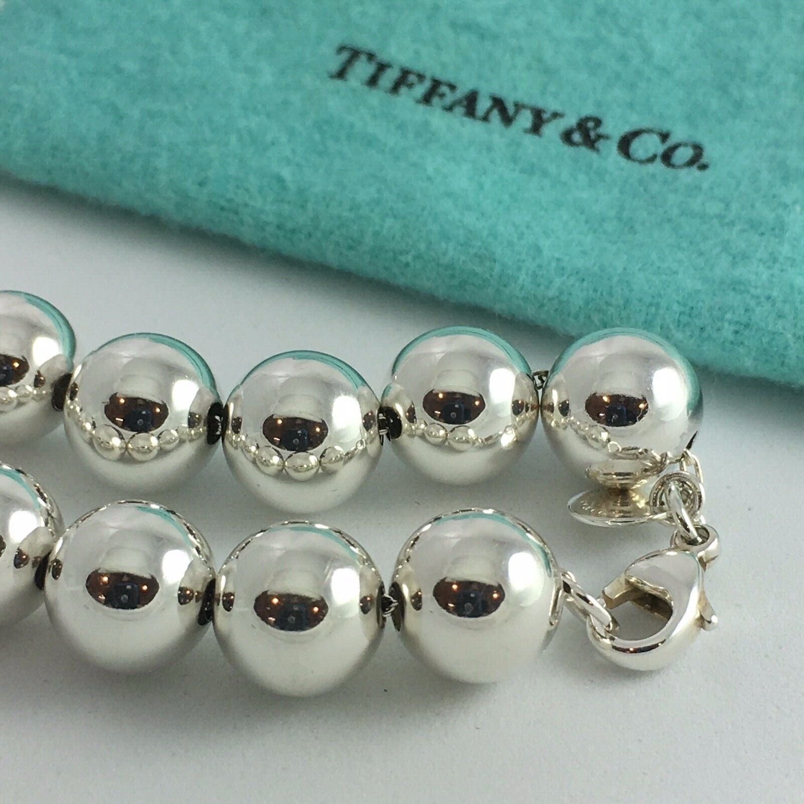 Tiffany & Co Silver Peretti Pearls by the Yard Bracelet Bangle 9 MM Gift  Pouch