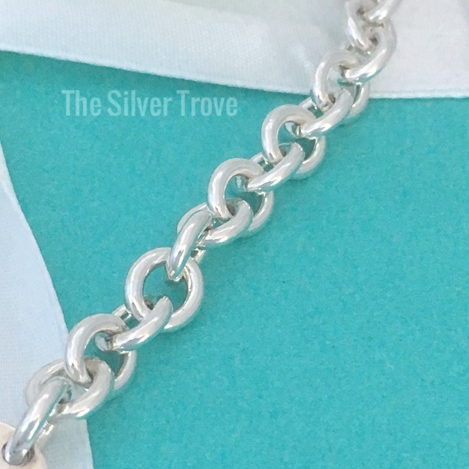 15.5" Please Return To Tiffany & Co Center Heart Tag Silver Choker Necklace